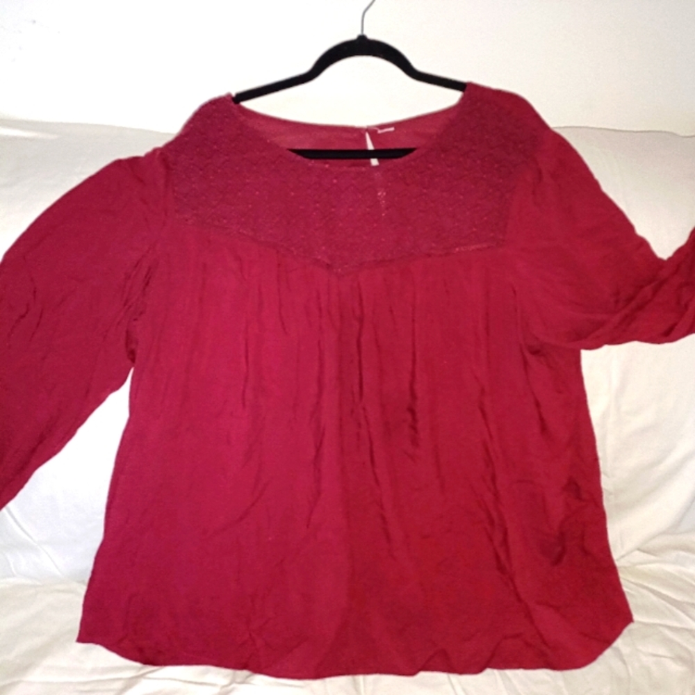 2XL cotton flowy hippie blouse